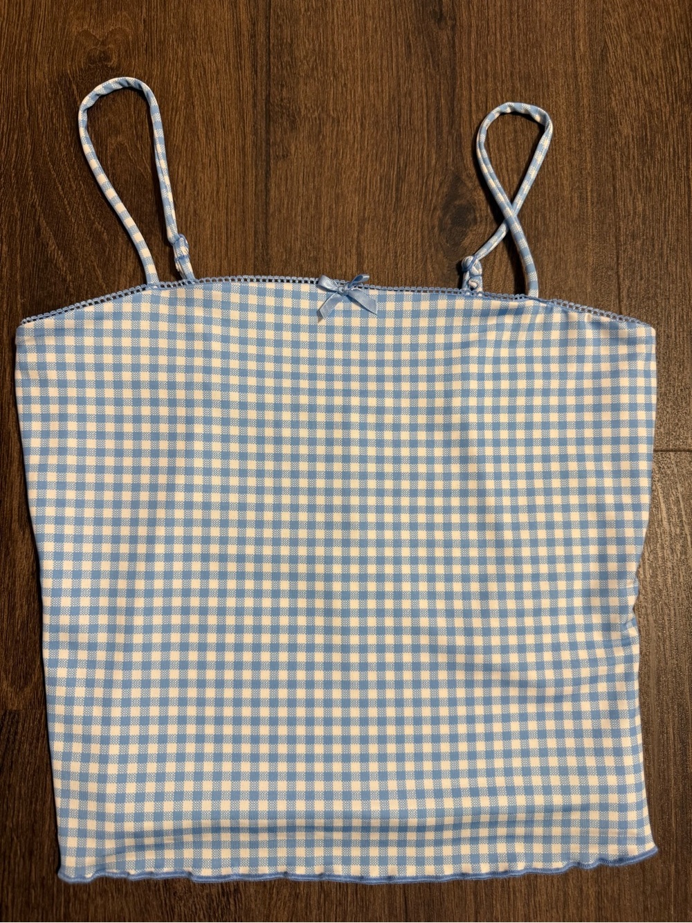 Madden Girl Light Blue & White Gingham Cami - Picture 2 of 5